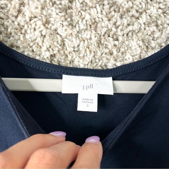 J. Jill Dress Women’s Small Navy Blue Sleeveless Waist Tie Maxi - Picture 3 of 6